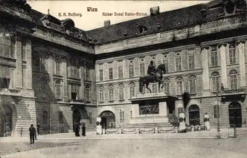 Ak Wien 1 Innere Stadt, Hofburg, Kaiser Josef Reiter-Statue