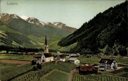 Ak Luttach im Ahrntal Luttago Valle Aurina Südtirol, Teilansicht, Kirche