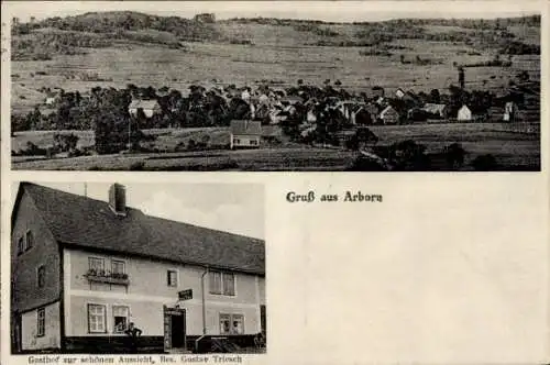 Ak Arborn Greifenstein in Hessen, Gasthof zur schönen Aussicht, Totalansicht