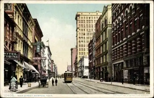 Ak Memphis Tennessee USA, Hauptstraße