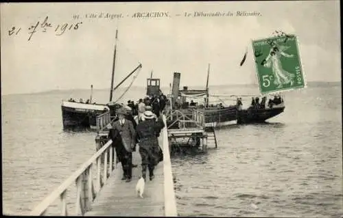 Ak Arcachon Gironde, The Debarcadere du Belissaire