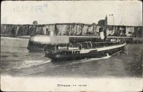 Ak Dieppe Seine Maritime, La Jetee