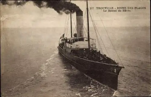 Ak Trouville Reine des Plages Calvados, Le Bateau du Havre