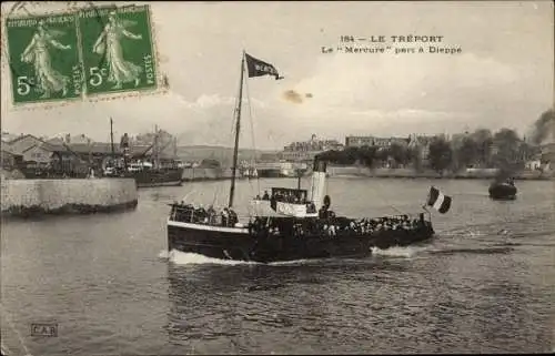 Ak Le Tréport Seine Maritime, Le Mercure fährt nach Dieppe