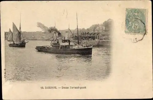 Ak Dieppe Seine-Maritime, Im Außenhafen