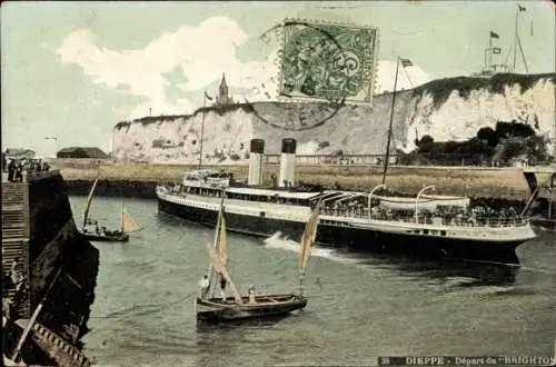 Ak Dieppe Seine-Maritime, Abfahrt von Brighton
