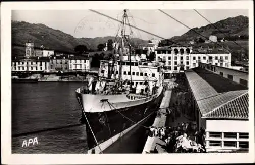 Ak Port Vendres Pyrénées Orientales, Paquebot Präsident Cazalet, Mixed Navigation Company