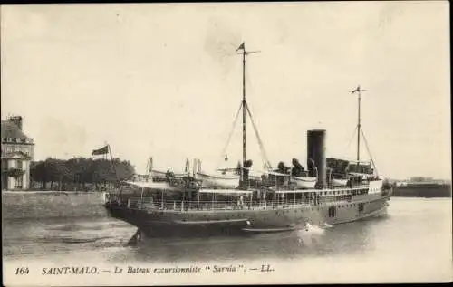 Ak Saint Malo Ille et Vilaine Bretagne, Das Sarnia-Ausflugsboot