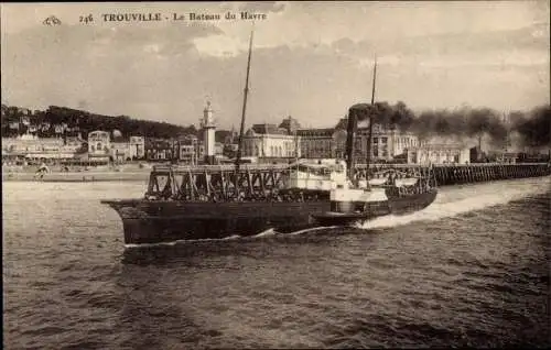 Ak Trouville Calvados, Le Bateau du Havre