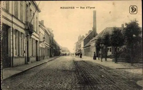 Ak Messines Mesen Westflandern, Rue d'Ypern