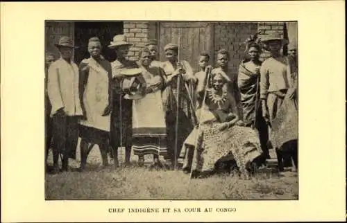 Ak Chief Indigene und sein Hof im Kongo