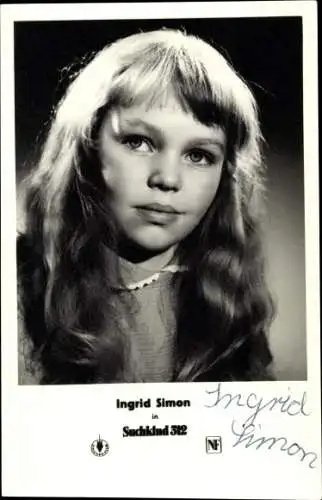 Ak Schauspielerin Ingrid Simon, Portrait, Autogramm