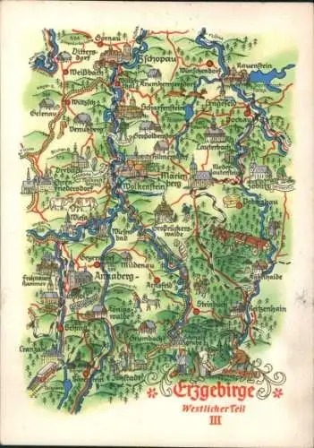 Landkarten Ak Zschopau im Erzgebirge Sachsen, Wolkenstein, Annaberg