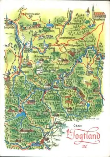 Landkarten Ak Schneeberg im Erzgebirge, Schönheide, Rothenkirchen, Eibenstock