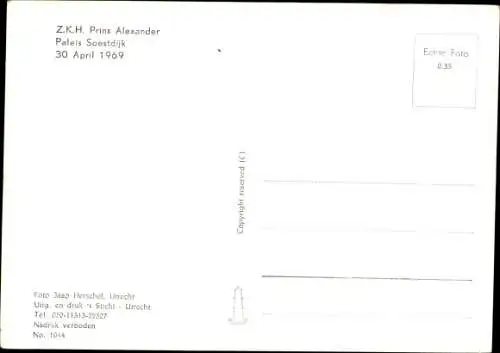 Ak Prinz Willem Alexander als kleines Kind, Portrait