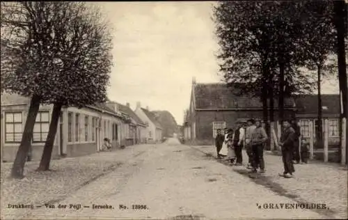 Ak 's Gravenpolder Zuid Beveland Zeeland, Straßenpartie