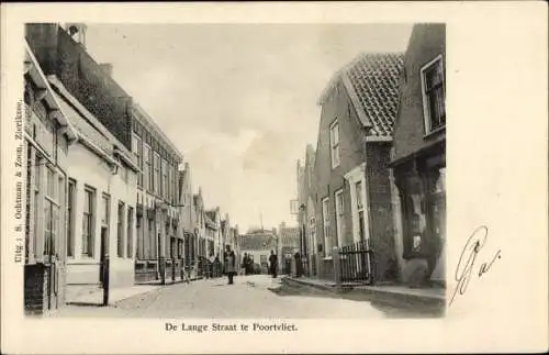 Ak Poortvliet Zeeland, Lange Straße