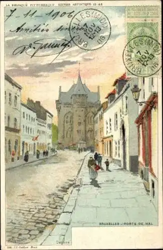 Künstler Litho Ranot, F., Bruxelles Brüssel, Porte de Hal