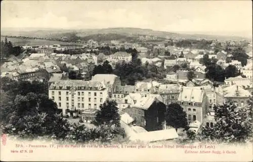 Ak Spa Wallonien Lüttich, Grand Hotel Britannique, pris du Pont de vue de la Carriere