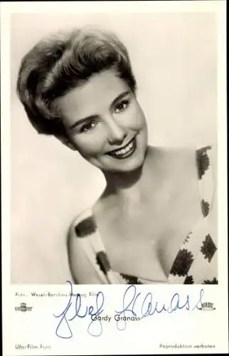 Ak Schauspielerin Gardy Granass, Portrait, Autogramm
