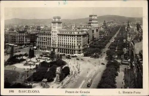 Ak Barcelona Katalonien Spanien, Paseo de Gracia