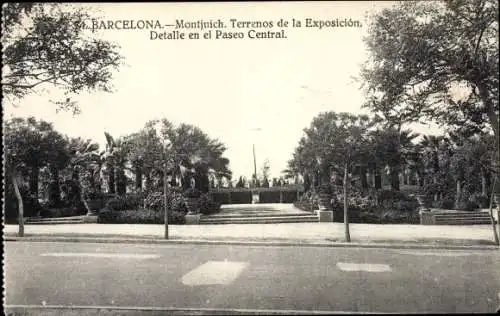 Ak Barcelona Katalonien Spanien, Montjuich, Ausstellungsgelände, Paseo Central