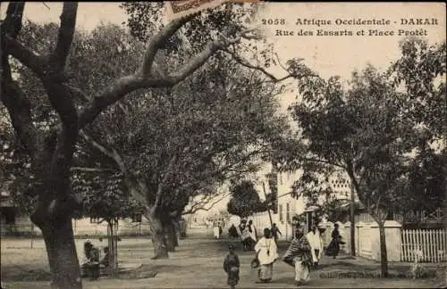 Ak Dakar, Senegal, Rue des Essarts und Place Protet