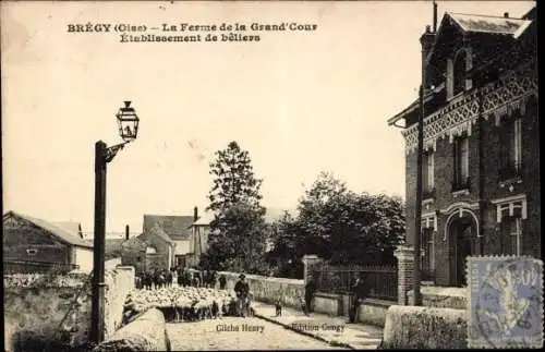 Ak Brégy Oise, La Ferme de la Grand' Cour, Einrichtung von Widdern
