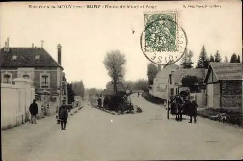 Ak Bury Oise, Route de Mouy und Angy