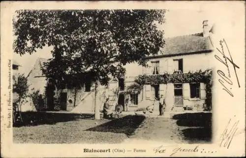 Ak Blaincourt Oise, Bauernhof