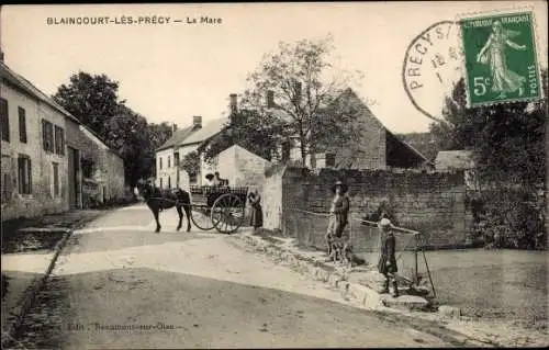 Ak Blaincourt lès Précy Oise, La Mare