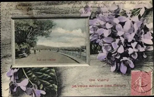 Passepartout Ak Vichy-Allier, Blick auf den Allier