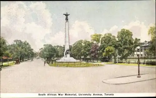 Ak Toronto Ontario Kanada, South African War Memorial, University Avenue