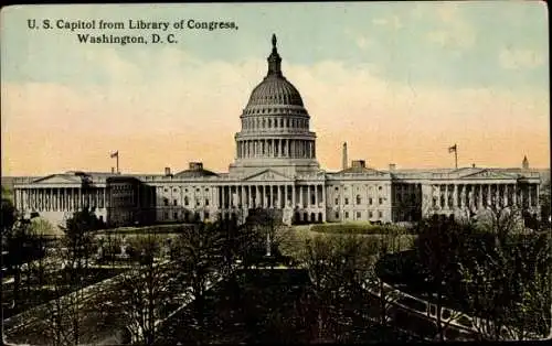 Ak Washington DC USA, U.S. Capitol from Library of Congress