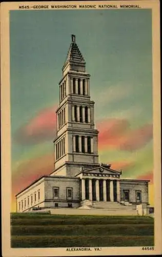 Ak Alexandria Virginia USA, George Washington Masonic National Memorial