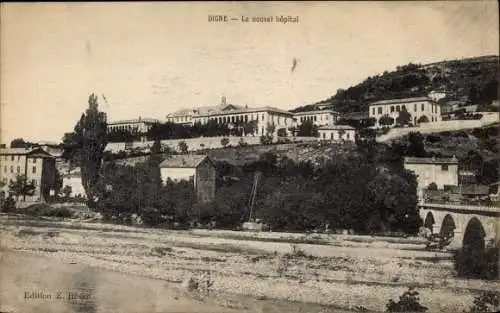 Ak Digne les Bains Alpes de Haute Provence, Das neue Krankenhaus