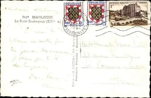 Postkarte Manosque Alpes de Haute Provence, Porte de Soubeyran