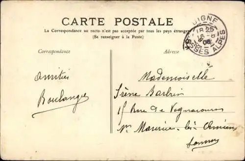 Postkarte Digne les Bains Alpes de Haute Provence, Statue Gassendi