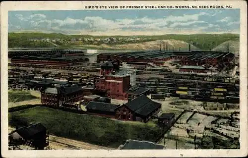 Ak Mc Kees Rocks Pennsylvania, Bird's eye view of Pressed Steel Car Co. Works