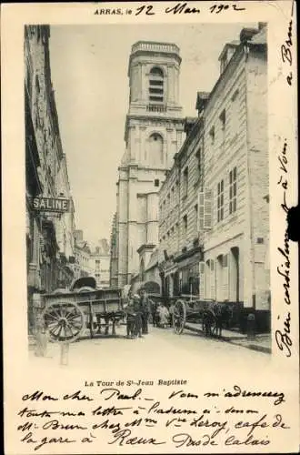 Ak Arras Pas de Calais, Der Turm von St. Jean Baptiste