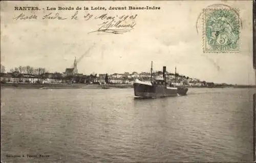 Ak Nantes Loire Atlantique, Die Ränder der Loire, vor Basse-Indre