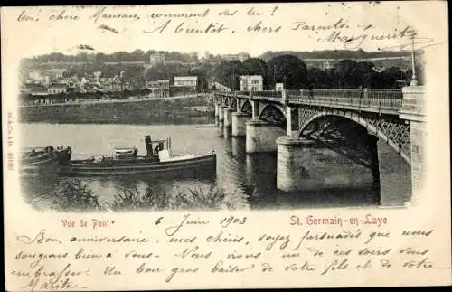 Ak Saint Germain en Laye Yvelines, Pont