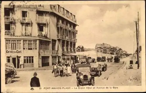 Ak Fort Mahon Plage Somme, Avenue de la Gare, Grand Hotel