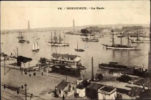 Ak Bordeaux Gironde, die Rade