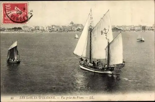 Ak Les Sables d'Olonne Vendée, Blick vom Leuchtturm aus