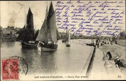 Ak Les Sables d'Olonne Vendée, Richtung Arundel Tower