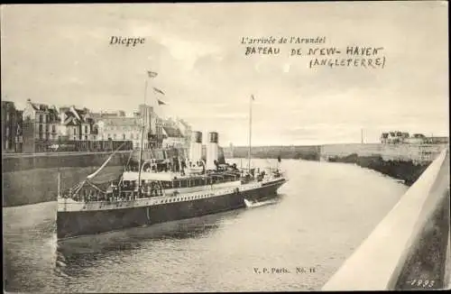 Ak Dieppe Seine Maritime, Boot aus New Haven