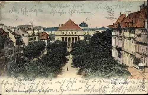 Ak Strasbourg Straßburg Elsass Bas Rhin, Broglieplatz