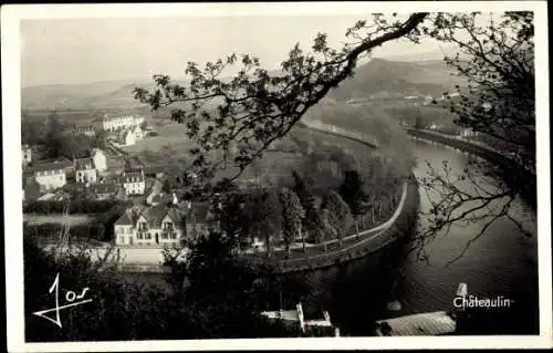 Ak Chateaulin Finistère, Magnifique boucle de l'Aulne a l'entree de la Ville