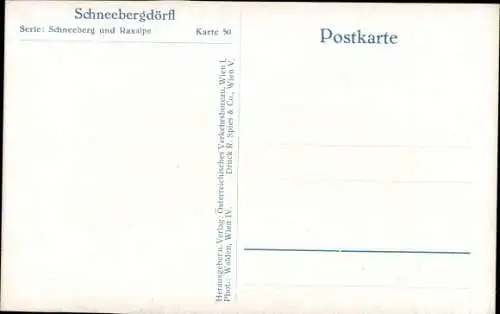 Ak Schneebergdörfl Niederösterreich, Dorfmotiv